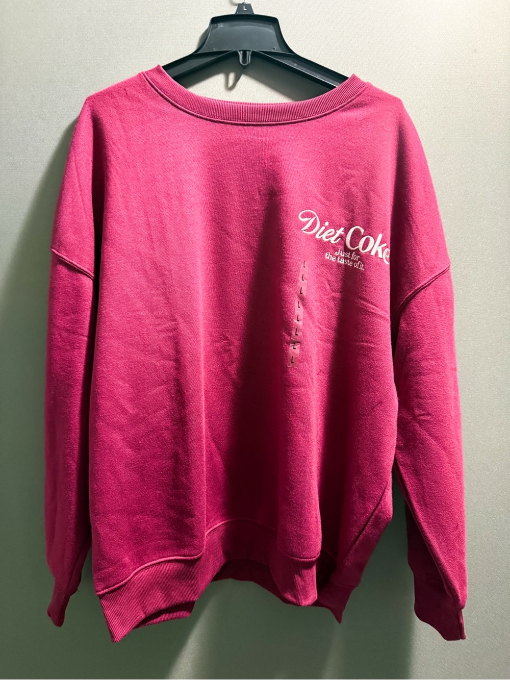 Diet Coke Social Club Burgundy Oversized Crewneck Sweatshirt - Women